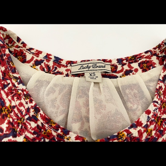 Lucky Brand Sleeveless Pullover Dress Draw String Waist Floral Lined Size Small - Picture 10 of 15